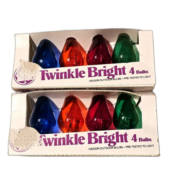General Electric Twinkle Bright C7 Christmas Indoor Outdoor Bulbs Lot of 2 - Picture 1 of 3